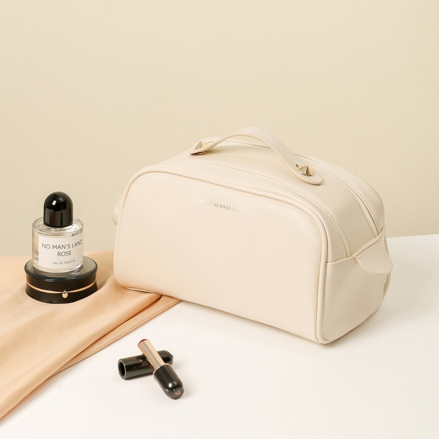 Fashion Double Zipper Pillow Cosmetic Bag