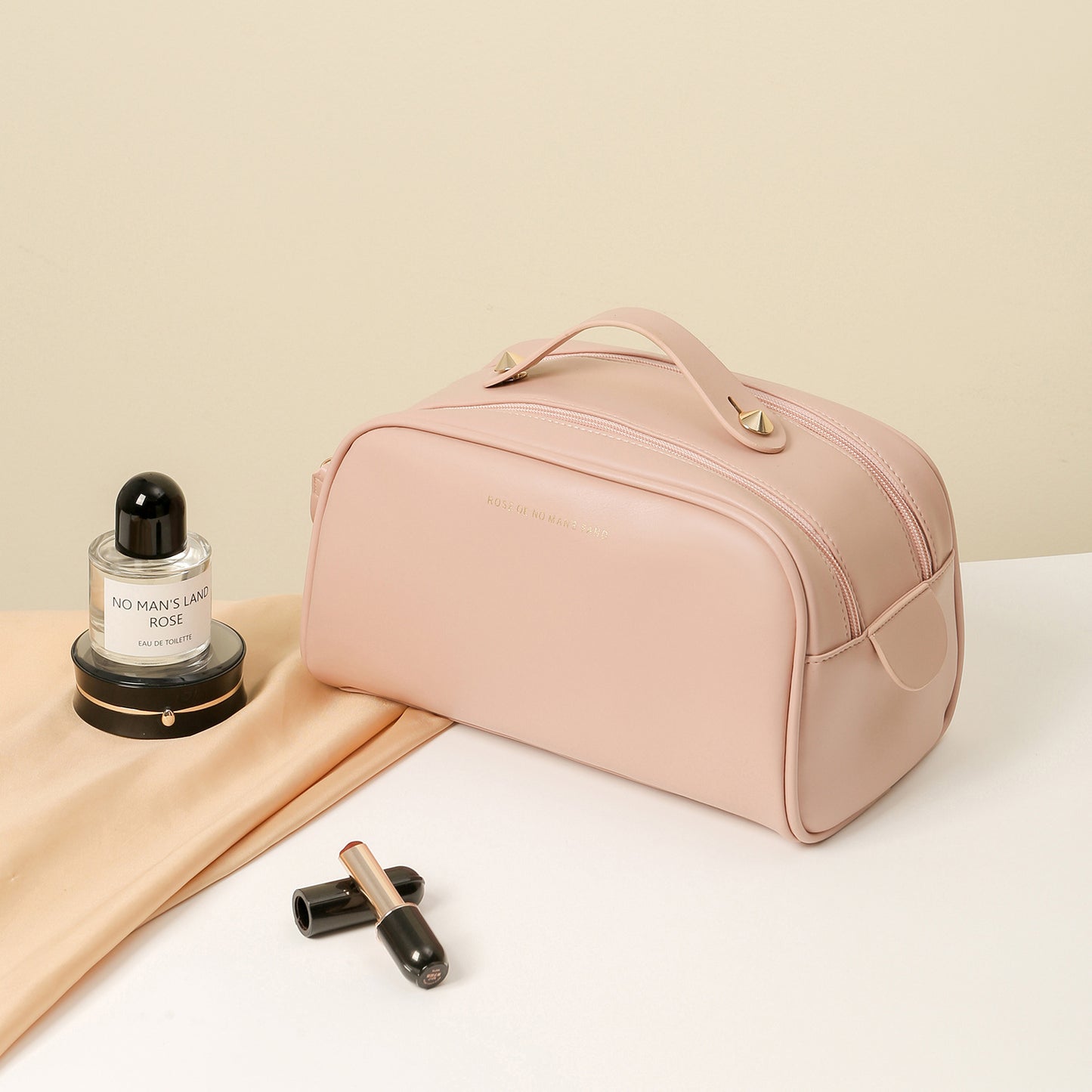 Fashion Double Zipper Pillow Cosmetic Bag