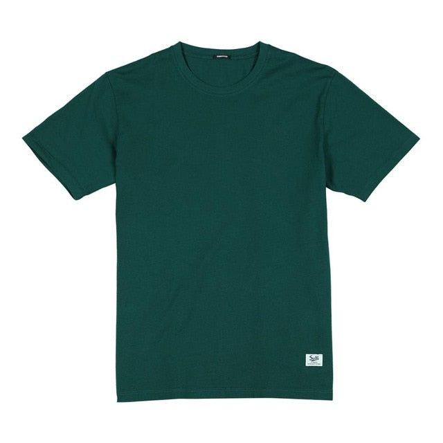 SIMWOOD 2020 summer new solid t-shirt 100% cotton Compact-Siro Spinning O-neck Tops High Quality plus size clothes SI980698