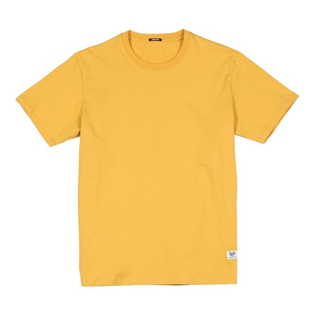 SIMWOOD 2020 summer new solid t-shirt 100% cotton Compact-Siro Spinning O-neck Tops High Quality plus size clothes SI980698