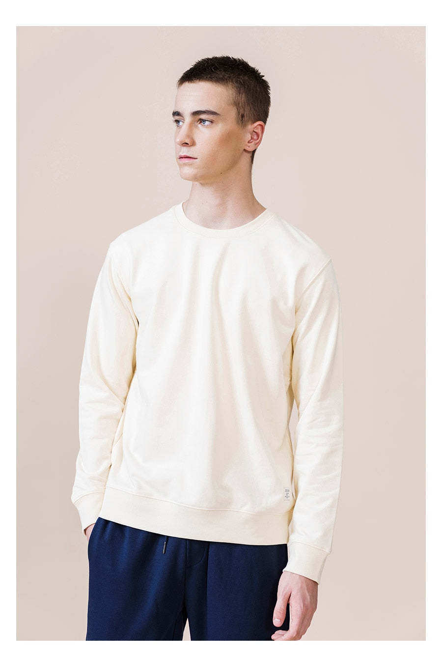 SIMWOOD 2020 Autumn New Hoodies Men Casual Minimalist Sweatshirt O-neck Embroidery logo Plus Size Basic Pullover SI980547