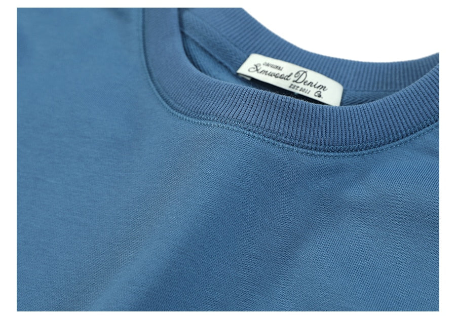 SIMWOOD 2020 Autumn New Hoodies Men Casual Minimalist Sweatshirt O-neck Embroidery logo Plus Size Basic Pullover SI980547