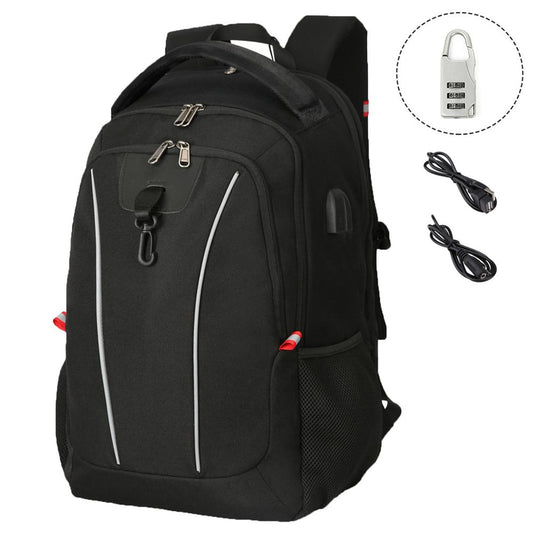 XQXA Men&#39;s 17 Inch Laptop Backpack Travel Rucksack Women Teenagers School With Anti-theft Lock USB Charging