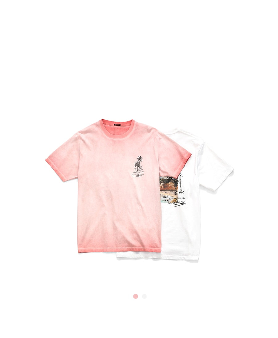 SIMWOOD 2020 summer new lanscape digital print t-shirt men vintage 100% cotton breathable plus size tops matching couple t shirt