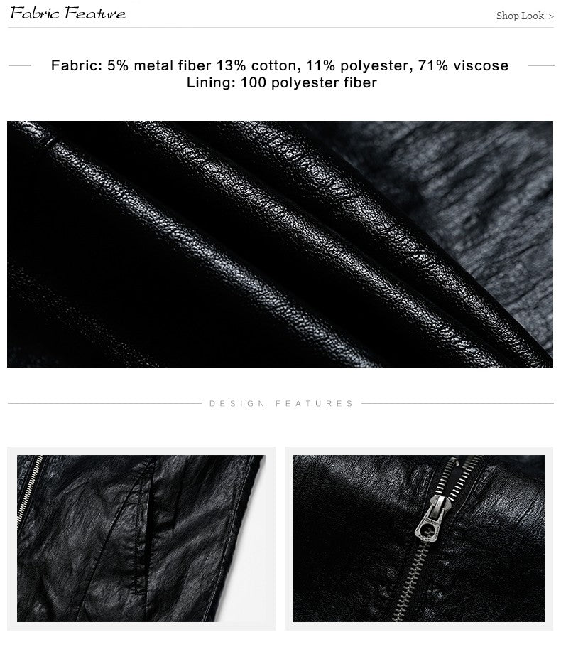 SIMWOOD Motorcycle Leather Jackets Men Spring Jackets Male Coats