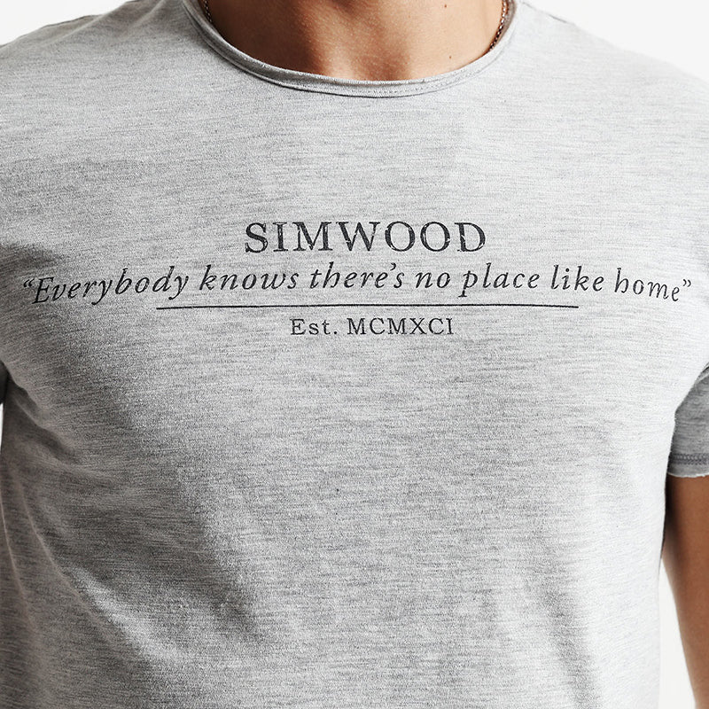 SIMWOOD T shirt Summer Casual Slim T shirt Mens