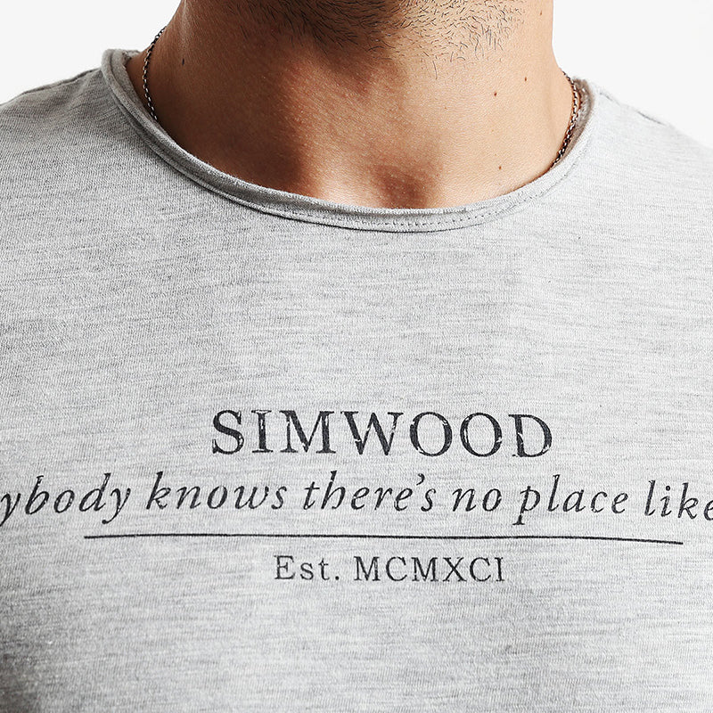SIMWOOD T shirt Summer Casual Slim T shirt Mens