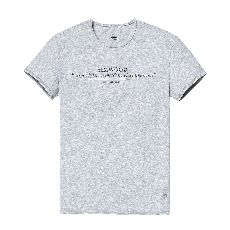 SIMWOOD T shirt Summer Casual Slim T shirt Mens