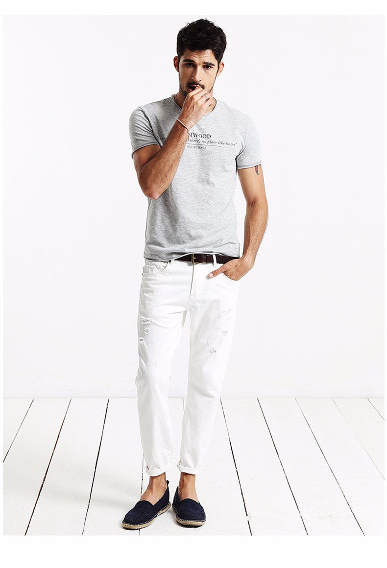 SIMWOOD T shirt Summer Casual Slim T shirt Mens