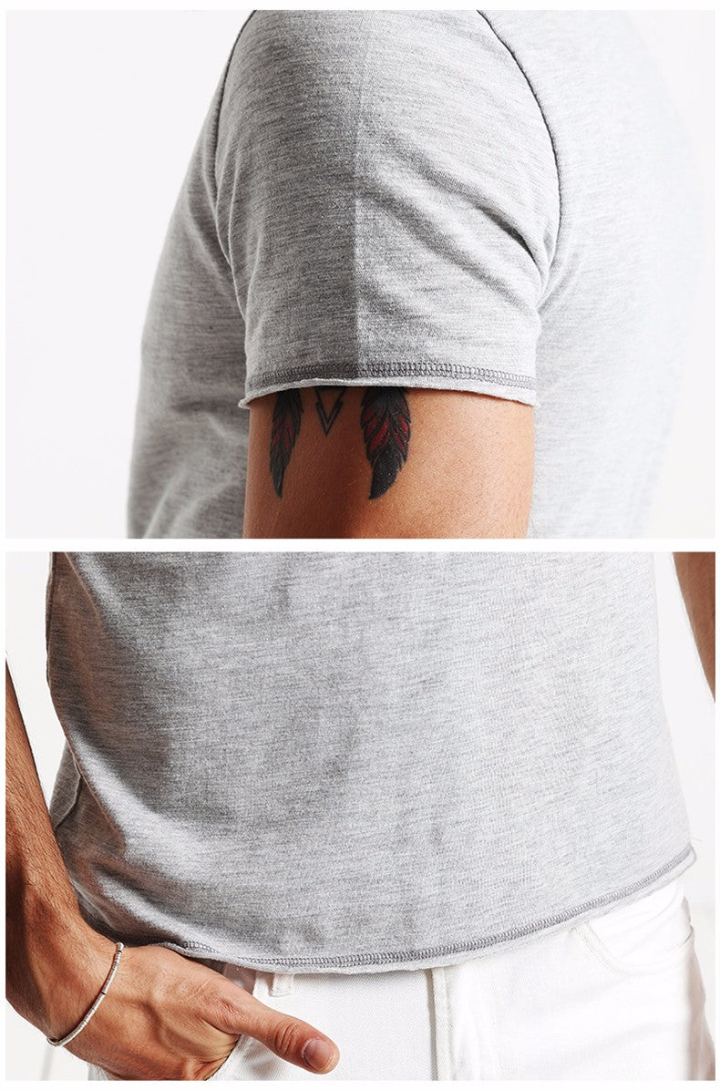 SIMWOOD T shirt Summer Casual Slim T shirt Mens