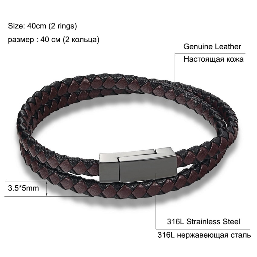 Bracelet Chain Bracelet Men Genuine Leather Magnet Leather Bracelet for women Male