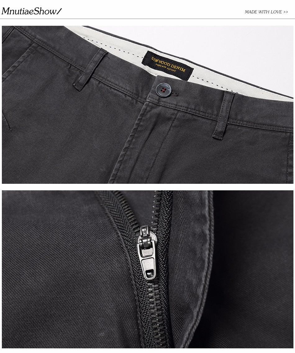 SIMWOOD Pants Men Fashion Long Trouser Cotton High Quality