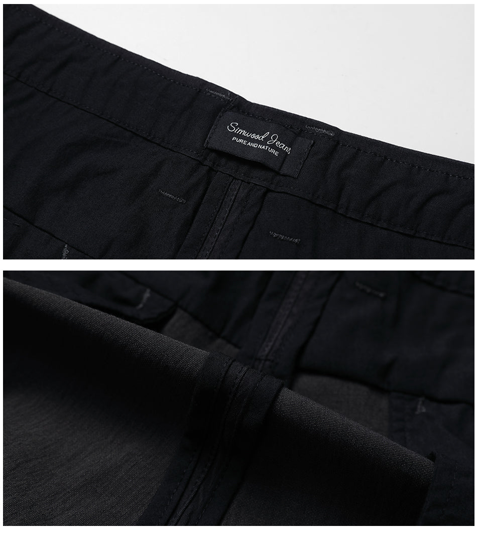 SIMWOOD Casual Pants Men Deep Gray Slim High Quality Plus Size