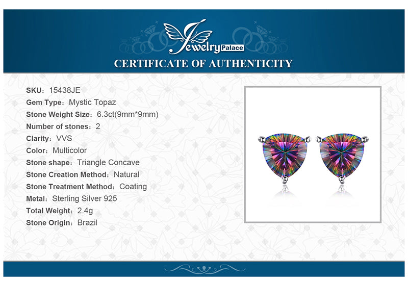 Earring JewelryPalace 925 Sterling Silver 4.5ct Genuine Nature Rainbow Fire Red Multicolor