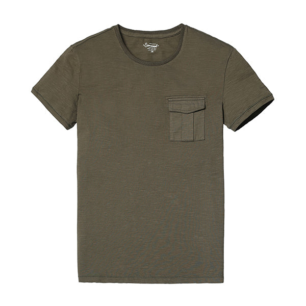 SIMWOOD T Shirts Men 100% Pure Cotton Pocket
