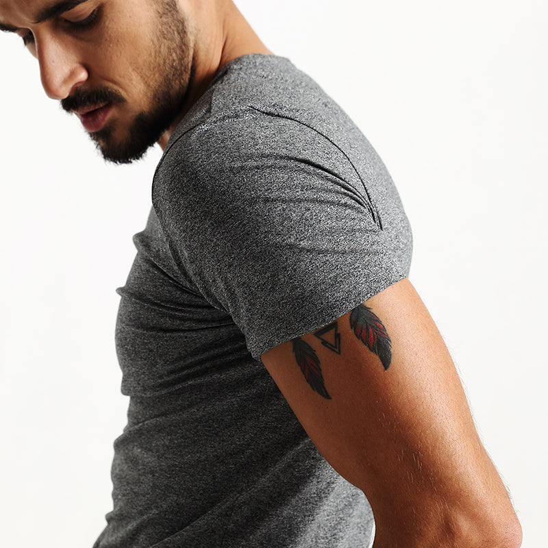 SIMWOOD Men's Short-sleeved Cotton skinny T-shirt O-Neck Male Plus Size