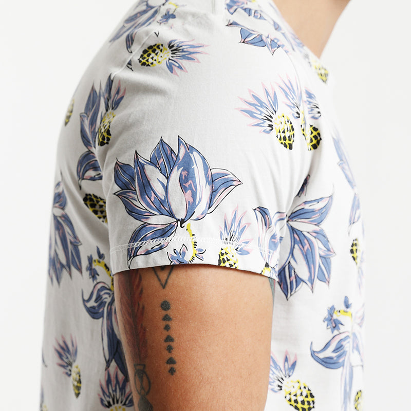 SIMWOOD T Shirt Men Floral Hawaiian 100% Pure Cotton