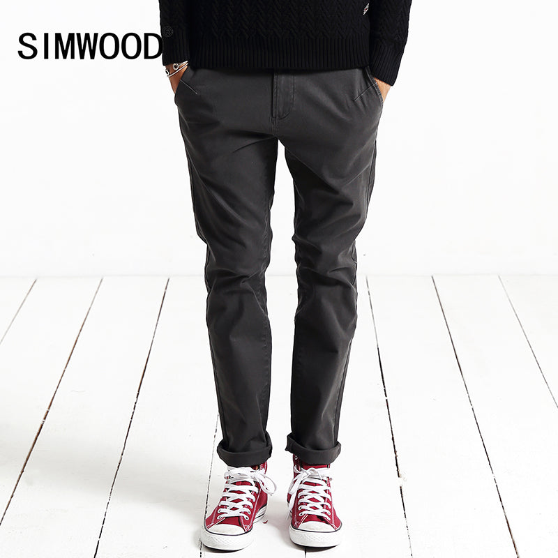 SIMWOOD Pants Men Fashion Long Trouser Cotton High Quality