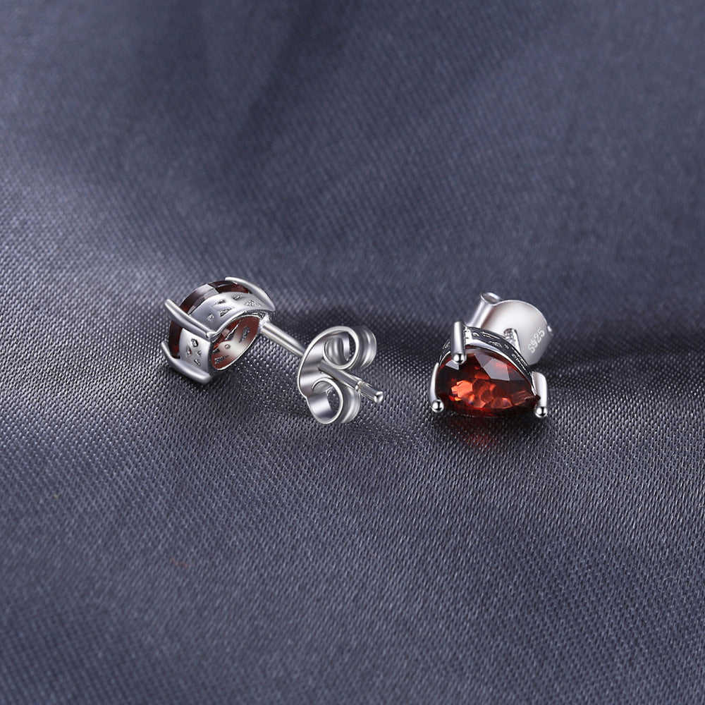 JewelryPalace Water Drop 1.8ct Natural Garnet Solid 925 Sterling Silver Stud Earrings For Women Fashion Party Fine Jewelry