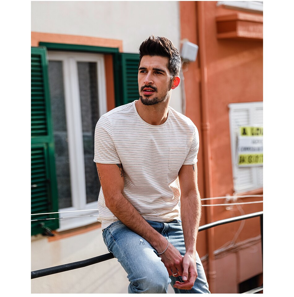 SIMWOOD Hot Sale 2019 Summer T-Shirts Men Slim Fit 100% Cotton Plus Size High Quality Short Sleeve Tops Brand Clothing 180160