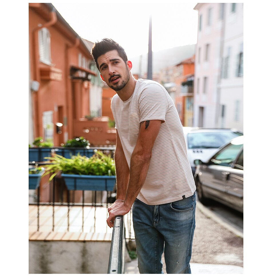 SIMWOOD Hot Sale 2019 Summer T-Shirts Men Slim Fit 100% Cotton Plus Size High Quality Short Sleeve Tops Brand Clothing 180160
