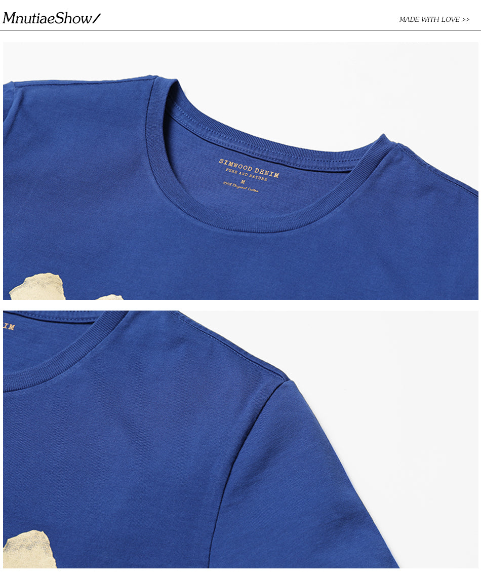 SIMWOOD Fashion T Shirt Men 2019 Summer New Cotton letter Print Tops Slim Fit High Quality Tees Plus Size Mens Clothes 180280