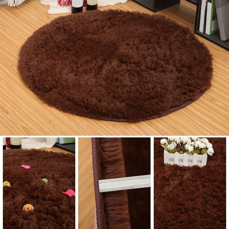 Fluffy Rugs Anti Skid Shaggy Area Rug Room Home Bedroom Carpet Round Floor Mat