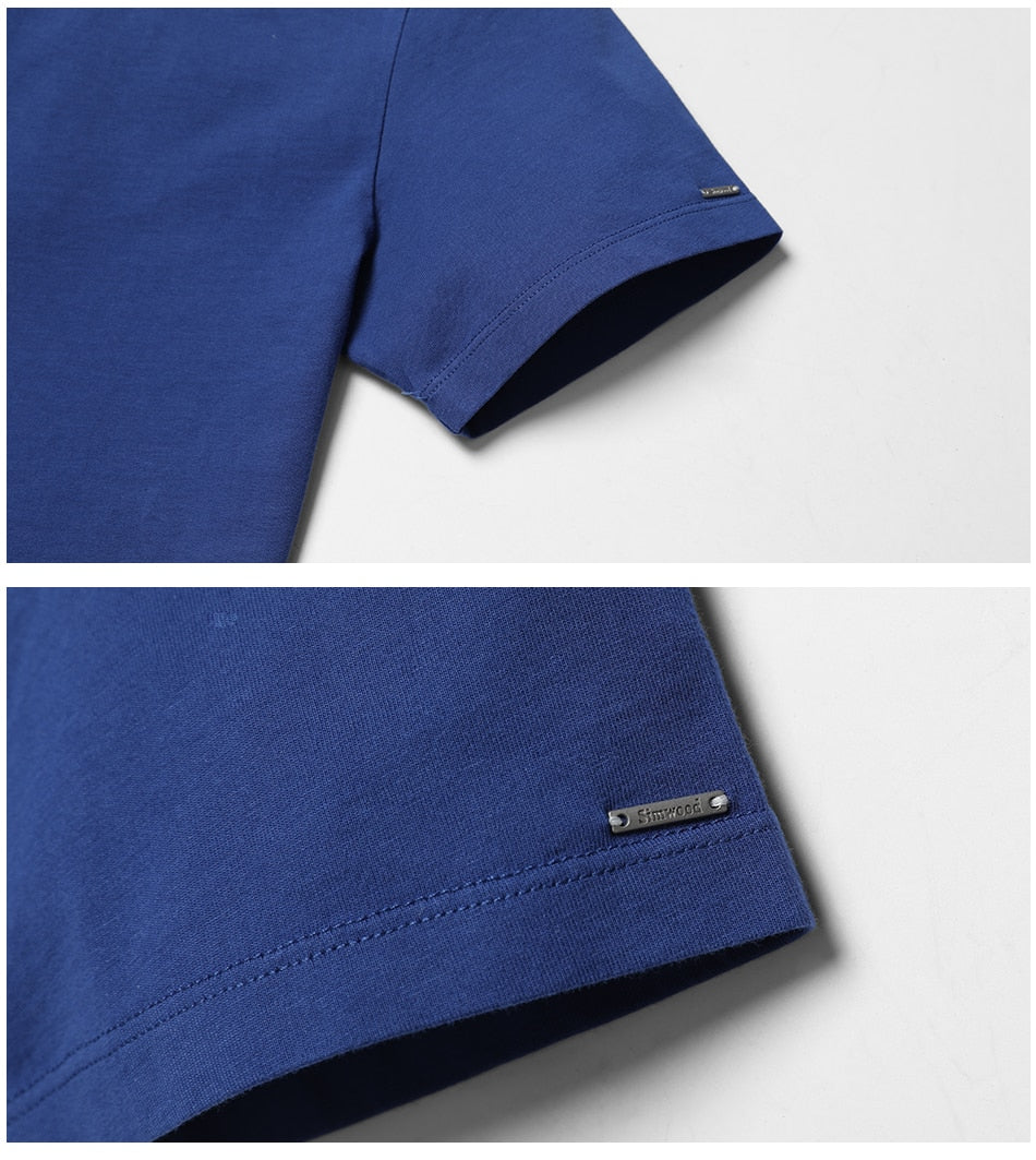 SIMWOOD 2019 New T Shirt Men Slim Fit Solid Color fitness Casual Tops 100% Cotton Comfortable High Quality Plus Size TD017101