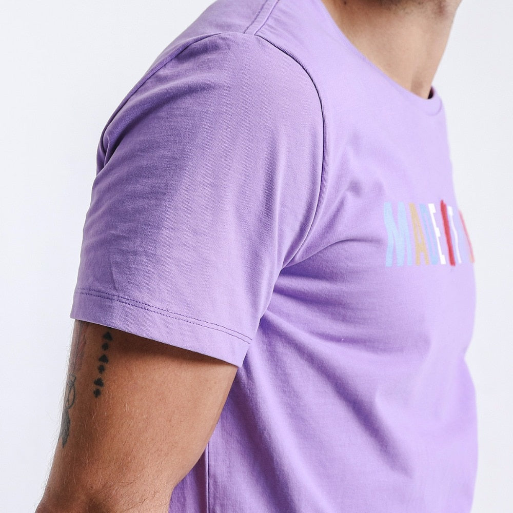SIMWOOD New 2019 Summer T-Shirt Men Short Sleeve Slim Casual Cotton Tees Literal Thoughts Plus Size Tops Brand Clothing 180289