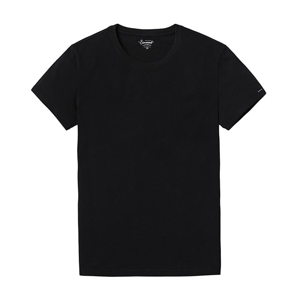 SIMWOOD 2019 New T Shirt Men Slim Fit Solid Color fitness Casual Tops 100% Cotton Comfortable High Quality Plus Size TD017101