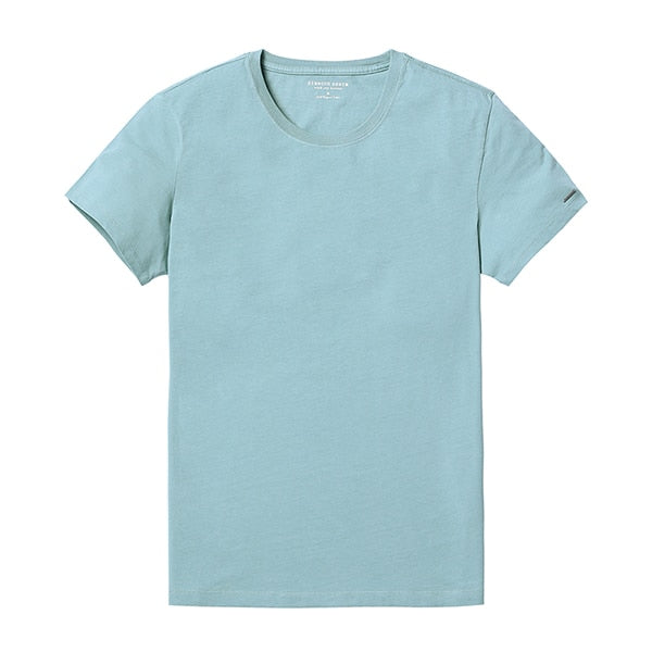 SIMWOOD 2019 New T Shirt Men Slim Fit Solid Color fitness Casual Tops 100% Cotton Comfortable High Quality Plus Size TD017101