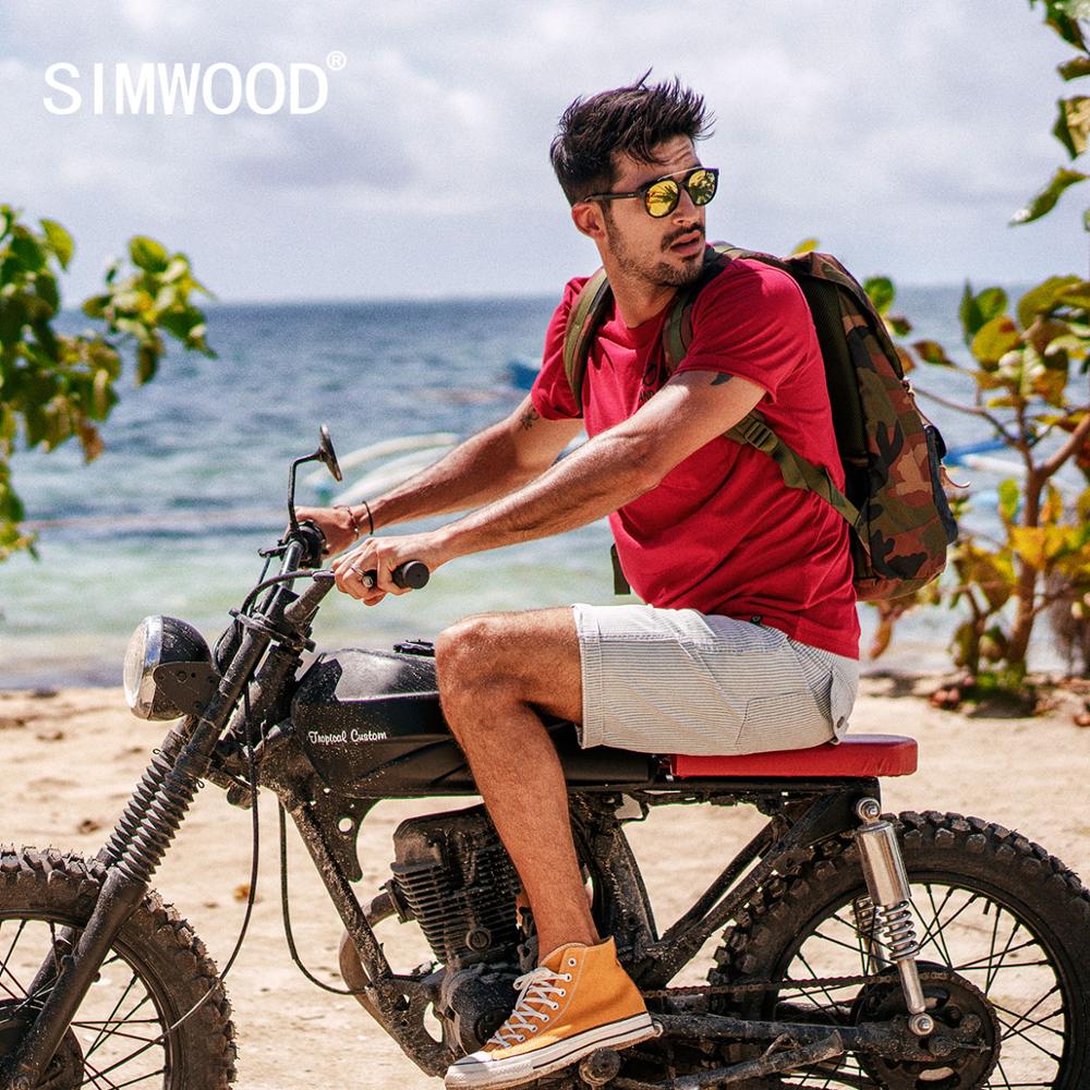 SIMWOOD 2019 summer t shirt men 100% cotton letter print tshirt short sleeve t-shirt hip hop high quality brand clothing 190254
