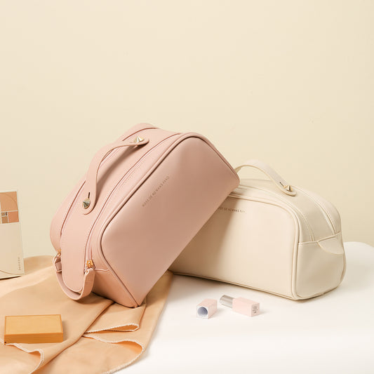 Fashion Double Zipper Pillow Cosmetic Bag