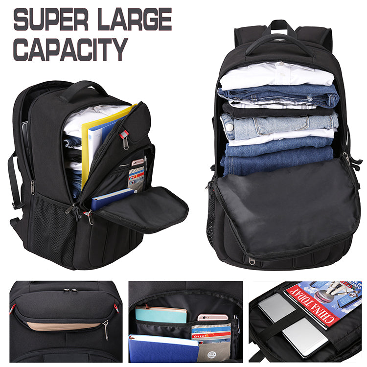 Extra Large Backpack 19.6 inch for Laptop 17.3 Inch Buisness Travel Large Bag School College Travel Usb Laptop backpack Men Women books RFID Laptop, Black