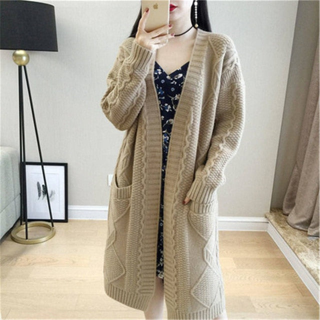 Women Long Cardigans For Autumn Winter Warm Oversize Long Cardigans Poncho