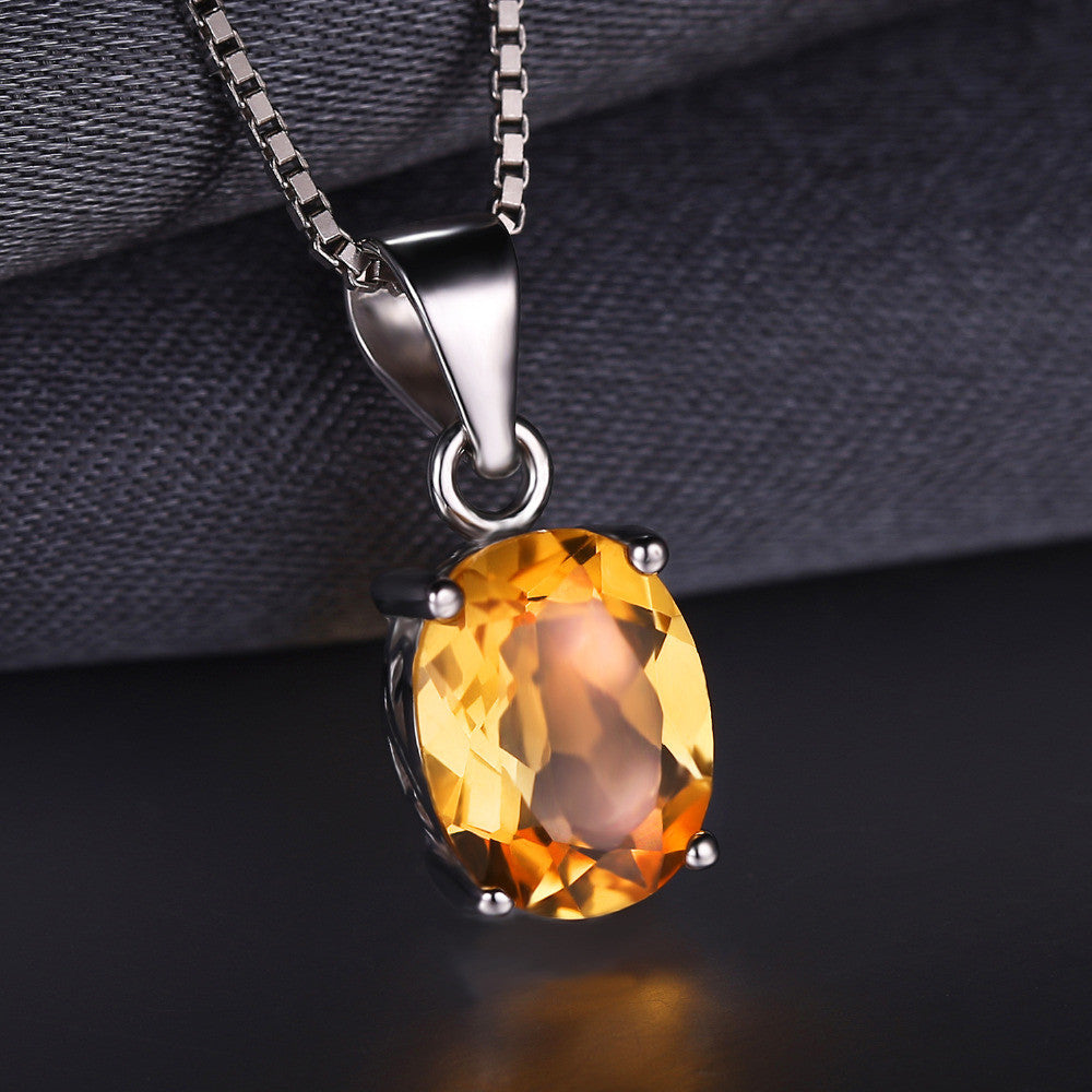 Pendant JewelryPalace Oval 1.7ct Natural Citrine Birthstone Solitaire 925 Sterling Silver Without a Chain