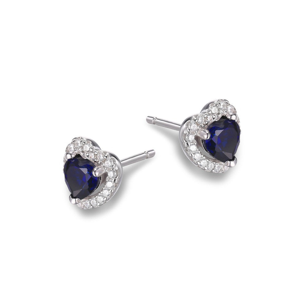 Earrings Heart Of The Ocean 1.2ct Created Blue Sapphire 925 Sterling Silver