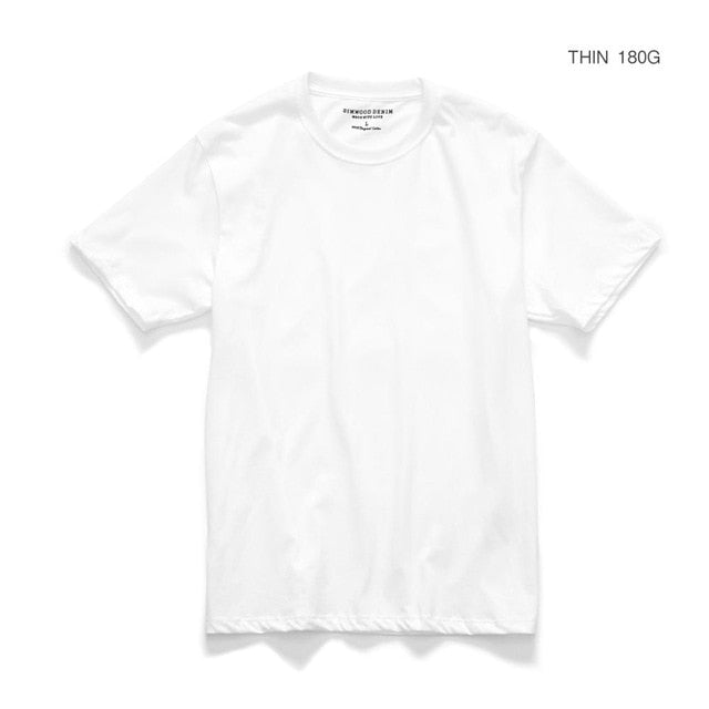 SIMWOOD 2020 Summer New 100% Cotton White Solid T Shirt Men Causal O-neck Basic T-shirt Male High Quality