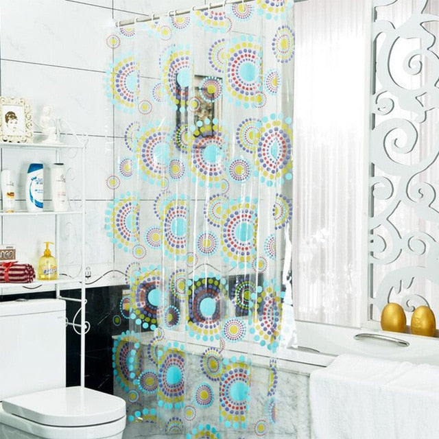 New Arrival Transparent Pvc Bathroom Shower Curtain  Endless Printed Waterproof Moldproof Curtains Home Products Free Shipping