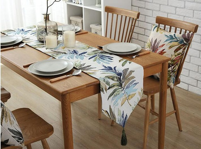 Table Runners Floral Plant Dust Proof Table Covers for Home Party