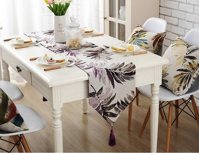 Table Runners Floral Plant Dust Proof Table Covers for Home Party