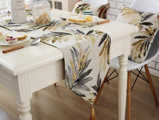 Table Runners Floral Plant Dust Proof Table Covers for Home Party