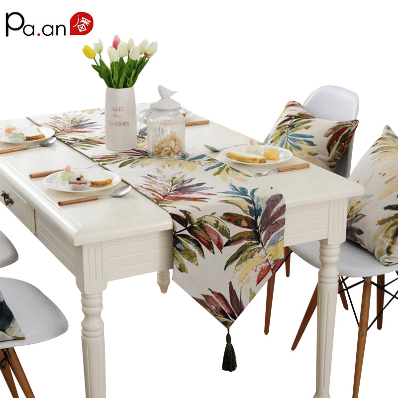 Table Runners Floral Plant Dust Proof Table Covers for Home Party