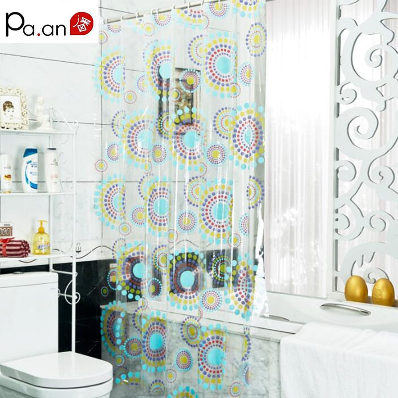 New Arrival Transparent Pvc Bathroom Shower Curtain  Endless Printed Waterproof Moldproof Curtains Home Products Free Shipping