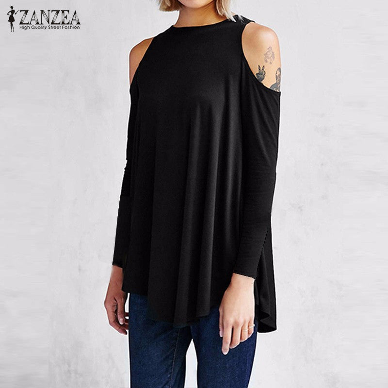 Women Tops Autumn Blusas Shirts Ladies Sexy Shirts Tunic Off Shoulder Long