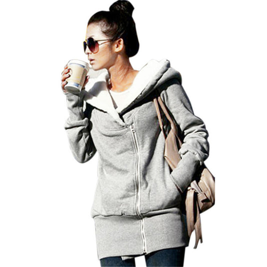 ZANZEA Womens Hoodies Overcoat Winter Autumn cotton long Coat Zip Up Outerwear Female Hoode