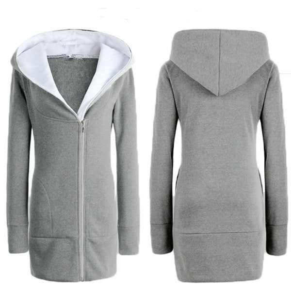 ZANZEA Womens Hoodies Overcoat Winter Autumn cotton long Coat Zip Up Outerwear Female Hoode