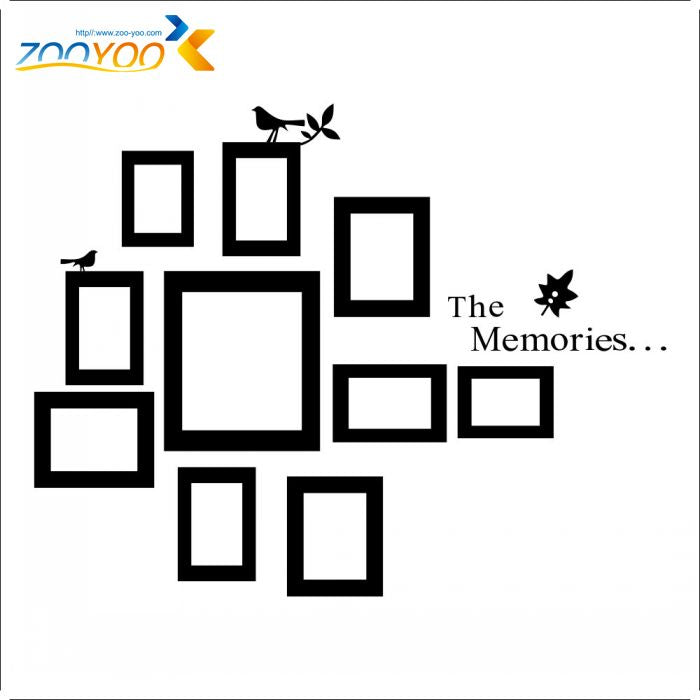 Photo Frame Wall Decals Removable Memories Photo Frame Vinyl Wall Stickers Home Decor Art Mural Wall Sticker ZYVA-8202