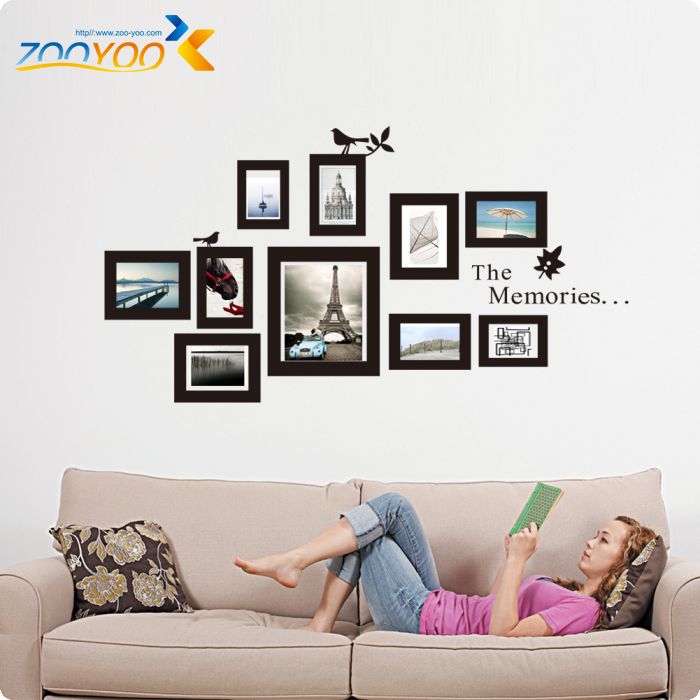 Photo Frame Wall Decals Removable Memories Photo Frame Vinyl Wall Stickers Home Decor Art Mural Wall Sticker ZYVA-8202