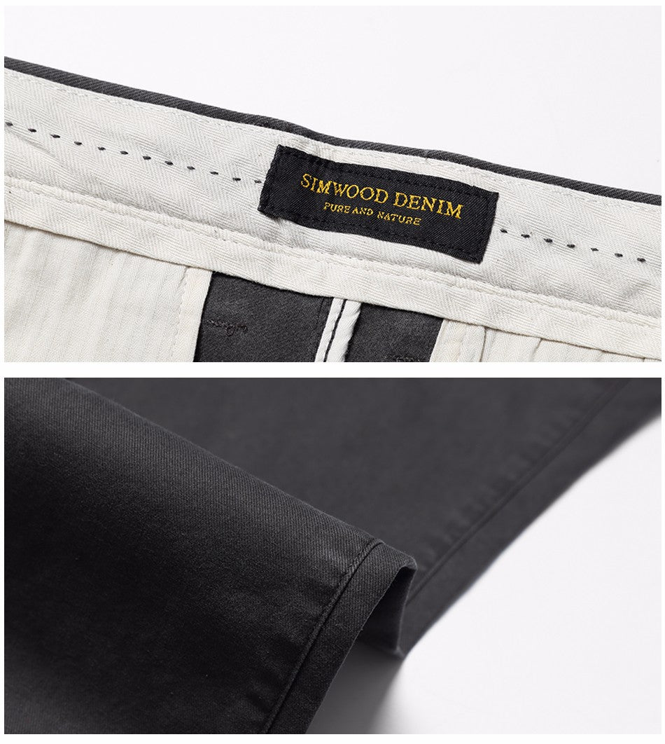 SIMWOOD Pants Men  Fashion Long Trouser Cotton High Quality